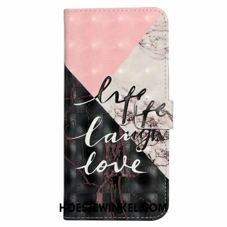 Leren Hoesje Samsung Galaxy S24 Fe Driekleurig Marmer Bescherming Hoesje