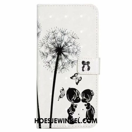 Leren Hoesje Samsung Galaxy S24 Fe Kinderen En Paardenbloemen