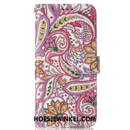 Leren Hoesje Samsung Galaxy S24 Fe Paisley-patroon Bescherming Hoesje