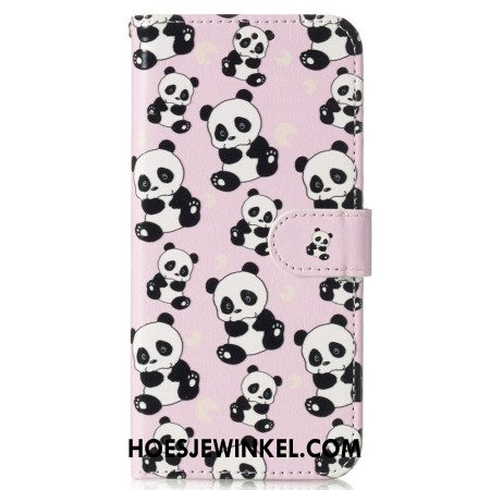 Leren Hoesje Samsung Galaxy S24 Fe Panda's