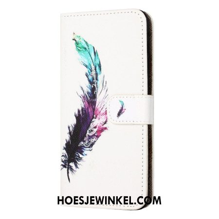 Leren Hoesje Samsung Galaxy S24 Fe Veer Met Bandje Bescherming Hoesje