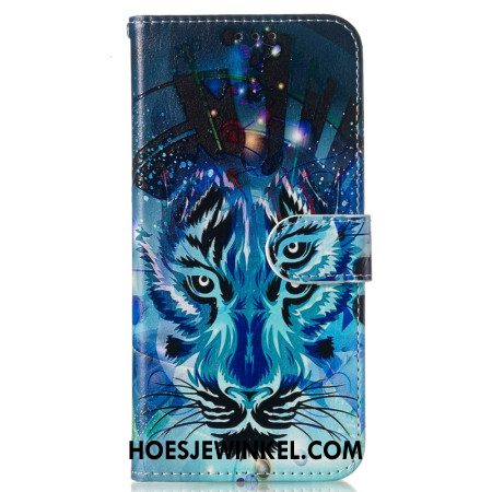 Leren Hoesje Samsung Galaxy S24 Fe Wolfprint Band Bescherming Hoesje