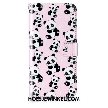 Leren Hoesje Samsung Galaxy S24 Plus 5g Lanyard Panda's Bescherming Hoesje