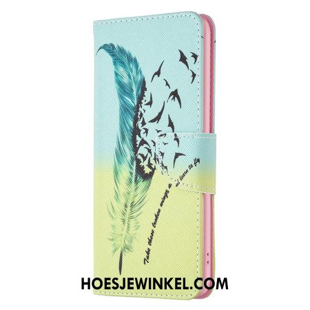 Leren Hoesje Samsung Galaxy S24 Ultra 5g Veren En Vogels Bescherming Hoesje