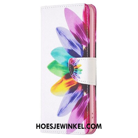 Leren Hoesje Voor Oppo A98 5g Waterverfbloem