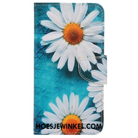 Leren Hoesje Voor Samsung Galaxy A15 5g Bandchrysant