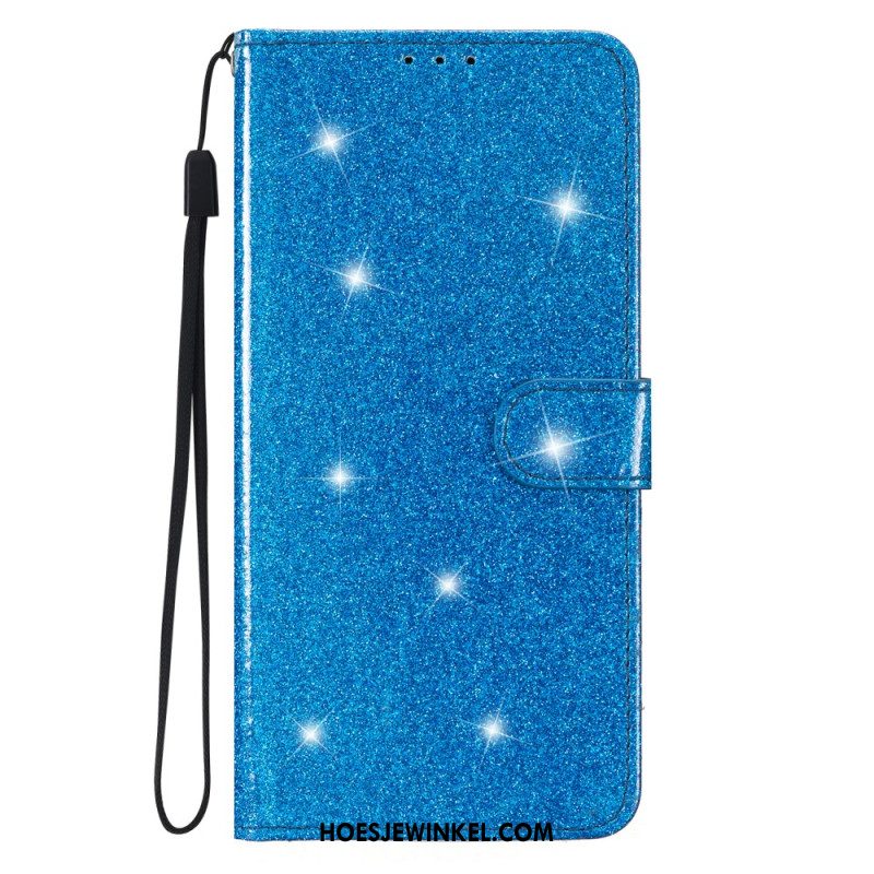 Leren Hoesje Voor Samsung Galaxy A15 5g Pailletten Met Bandjes