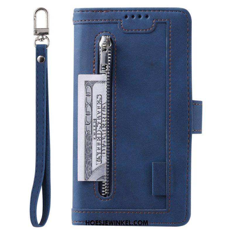 Leren Hoesje Voor Samsung Galaxy S24 Fe 9 Lanyard-kaarthouders