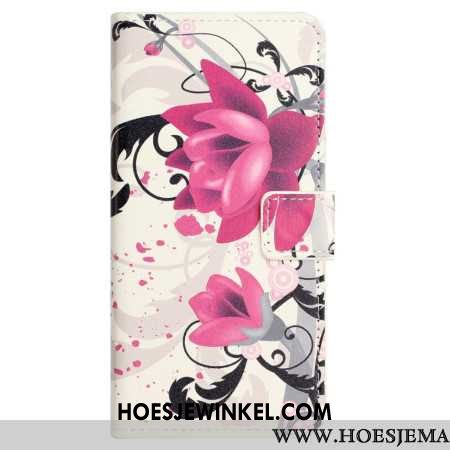 Leren Hoesje Voor Samsung Galaxy S24 Fe Lotus