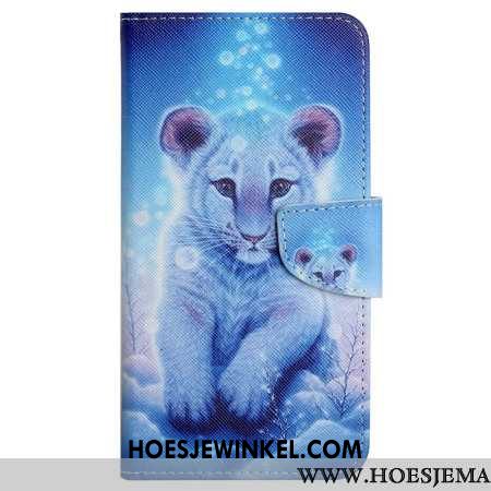 Leren Hoesje Voor Samsung Galaxy S24 Plus 5g Luipaardpatroon Met Riempje