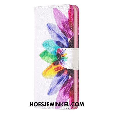 Leren Hoesje Voor Samsung Galaxy S24 Ultra 5g Waterverfbloem