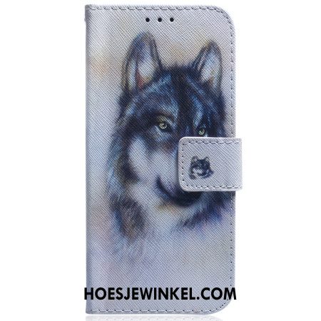 Leren Hoesje Voor Samsung Galaxy S24 Ultra 5g Wolvenaquarel