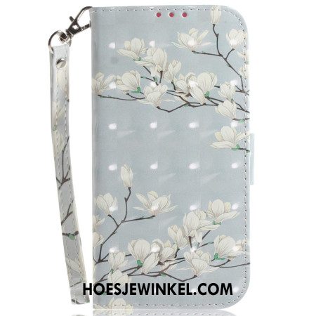 Leren Hoesje Voor Xiaomi 14 Magnolia Met Riem