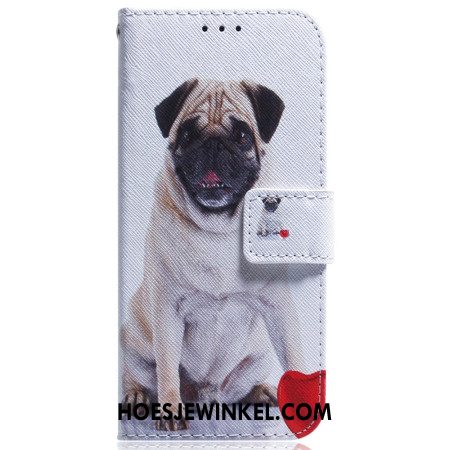 Leren Hoesje Voor Xiaomi Redmi Note 13 5g Mopshond