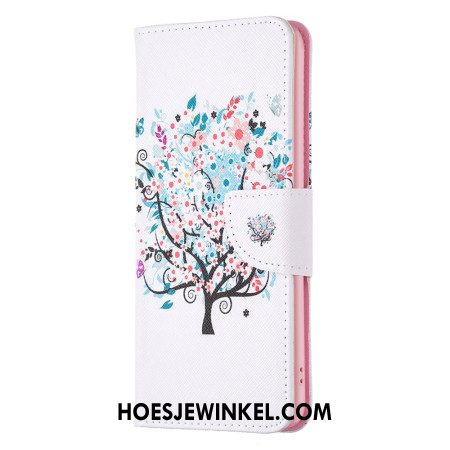 Leren Hoesje Voor iPhone 16 Bloemrijke Boom