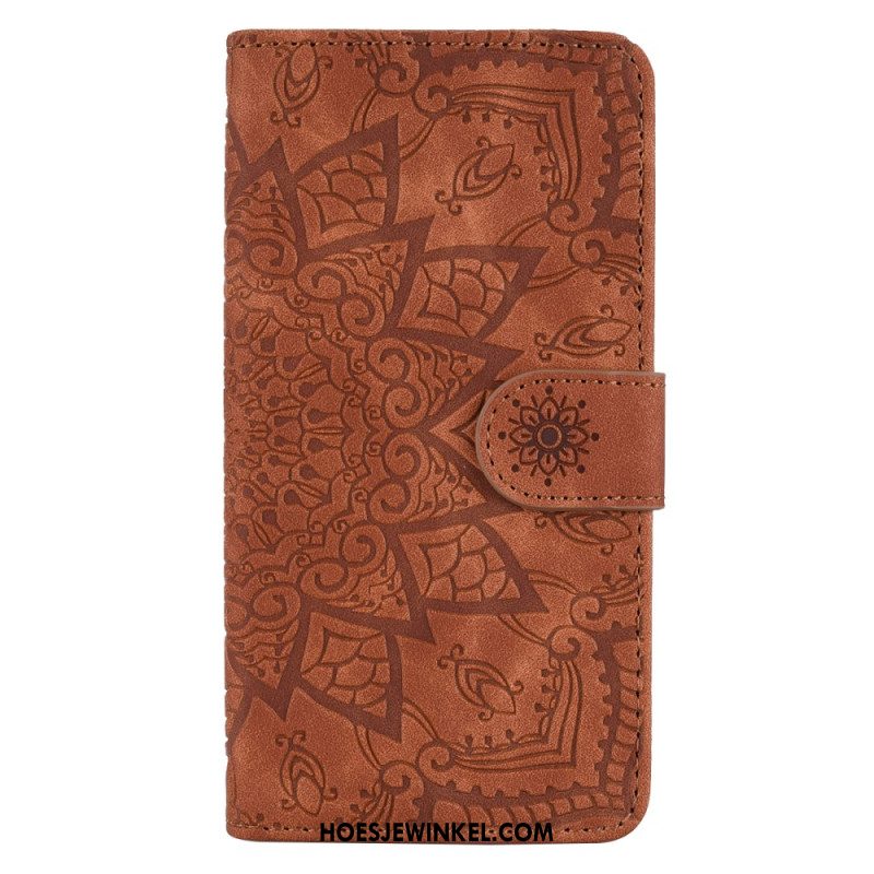 Leren Hoesje Voor iPhone 16 Plus Mandala-print