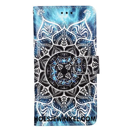 Leren Hoesje Xiaomi Redmi Note 13 Pro 4g Bloemenmandala Met Bandje