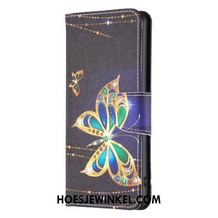 Leren Hoesje Xiaomi Redmi Note 13 Pro 5g Vlinders Sieraden