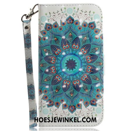 Leren Hoesje iPhone 16 Groene Mandala Met Bandje