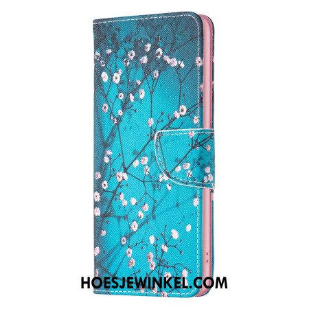 Leren Hoesje iPhone 16 Pruimenbloesems Bescherming Hoesje