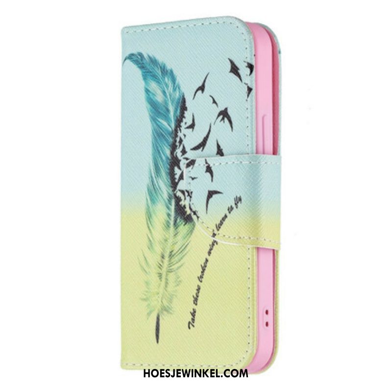 Leren Hoesje voor iPhone 13 Mini Leren Vliegen