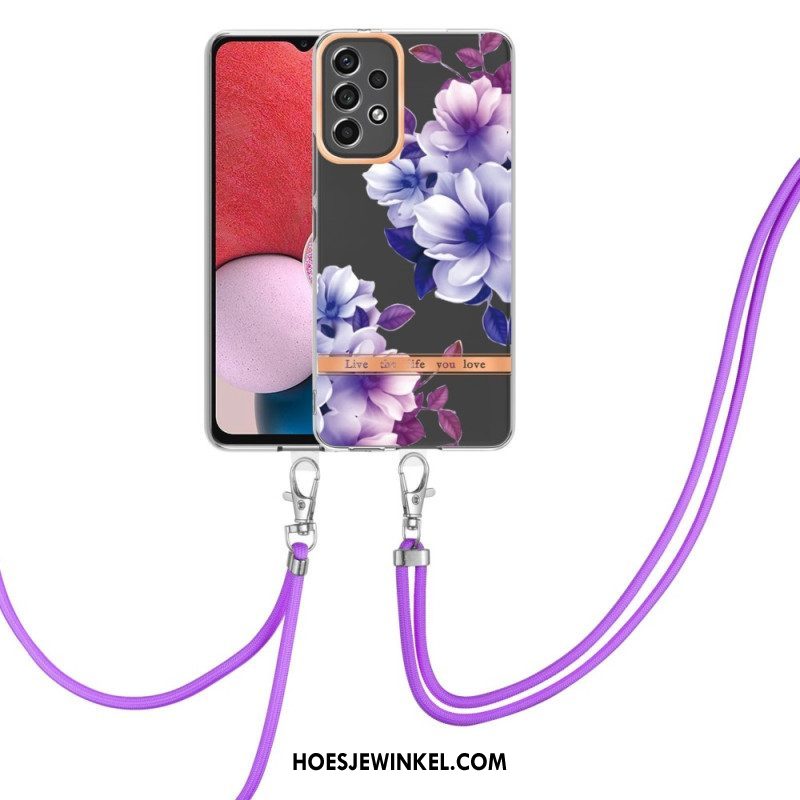 Telefoonhoesje voor Samsung Galaxy A13 Met Koord Mandala Zon Met Lanyard