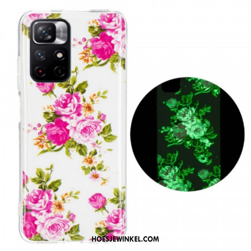 Telefoonhoesje voor Xiaomi Redmi Note 11 Pro Plus 5G Fluorescerende Vrijheidsbloemen